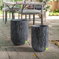 Jardinières circulaires modernes en fibres de ciment, écologiques, durables, imperméables et ignifuges, 15L, sculptées à la main