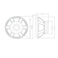 Caisson de basses passif en métal de 18 pouces avec double aimant, haut-parleur PA, bord en caoutchouc, basses HIFI, 2000W max, bobine vocale de 115 mm