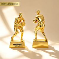 Trofeo de Baloncesto de Resina Personalizado al por Mayor, Figura Bañada en Oro para Recuerdo de Torneos Deportivos