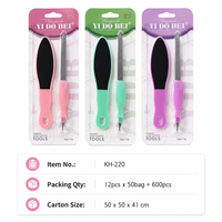 Ensemble professionnel de manucure et pédicure 2 pièces, lime à ongles, fourchette à cuticules, outil de beauté en acier inoxydable, kit pour éliminer les callosités des pieds