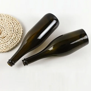 Bouteille en verre de vin étincelant vide de 750ml, bouteille de champagne en verre <span class=keywords><strong>vert</strong></span> clair avec bouchon en fil - Product Image 3