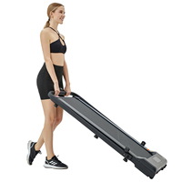 Treadmill Elektrik LED Mini Tipis Kompak di Bawah Meja Tanpa Sensor Detak Jantung, Dapat Dilipat, Motor 0.75HP, Mesin Jalan Kaki untuk Penggunaan di Rumah