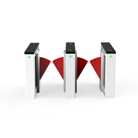Portillon pivotant en acier inoxydable 304 haute durabilité avec lecteur d'empreintes digitales pour passage piétonnier extérieur de bureau