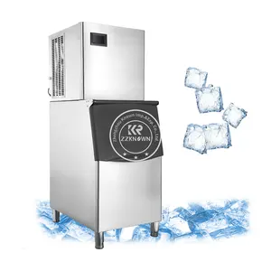 Máquina para hacer hielo comercial 2024 335W Máquina para hacer cubitos de hielo de acero inoxidable Máquina para hacer hielo de 132 LB