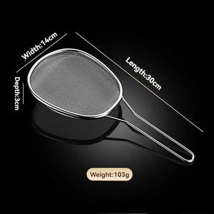 Cuillère écumoire en acier inoxydable de qualité alimentaire 304 <span class=keywords><strong>panier</strong></span> à friture à mailles fines de 8 pouces <span class=keywords><strong>pour</strong></span> la vidange de l'huile passoire à friture de cuisine - Product Image 4