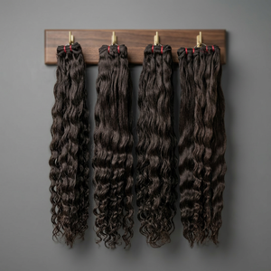 Extensiones de Cabello Humano Remy Indio Ondulado Natural 100% Sin Procesar con Cutícula Alineada, Ondas Sueltas Yaki, Doble Trama a Máquina, Venta al Por Mayor - Product Image 1