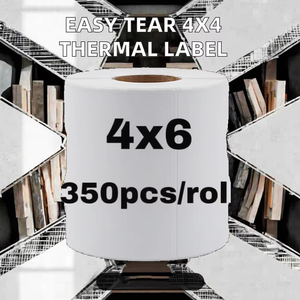 Wholesale Price ECOPACK SL-022 Easy Tear Stick 100x100mm Scratch Pressure Sensitive Sticker Thermal Paper <b>Packaging</b> Label - Product Image 2