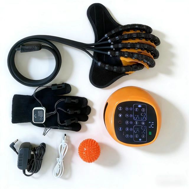LCD Screen Robotic Hand Rehabilitation Glove Wireless Mirror Therapy for Hand Recovery