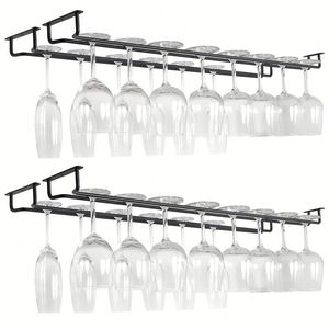 Wall Mounted Decorative Metal Hanging Cabinet Stemware Champagne Wine Cup Glass Rack Holder Storage for <b>Bath</b> Shower - Product Image 2
