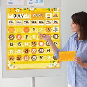 Juego de tableros de bolsillo con calendario para el aula, 120 tarjetas para la gestión del tiempo y el seguimiento del clima y las estaciones - Product Image 6