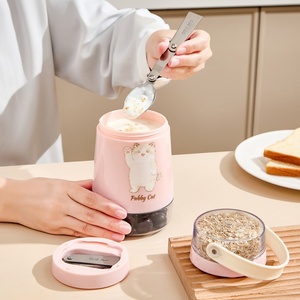Contenant portable réutilisable pour céréales, salades et yaourts, idéal pour les voyages, avec couvercle et cuillère, compatible OEM - Product Image 1