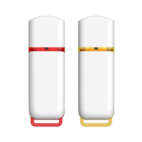 Flashdisk USB Putih Kompak dengan Tali Warna-warni, Desain Tutup Anti Hilang, Logo Cetak Kustom, untuk Penggunaan Sehari-hari dan Bisnis