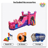 Château gonflable rose Princesse avec toboggan, structure de jeu gonflable en PVC pour intérieur et extérieur