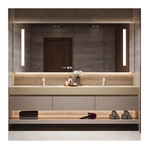 Mobile <span class=keywords><strong>Bagno</strong></span> in Alluminio Durevole a Prezzo Conveniente con Lavabo Doppio e Armadietto Portasciugamani - Product Image 5