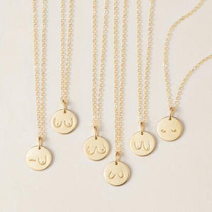 Collar con colgante <span class=keywords><strong>de</strong></span> disco redondo <span class=keywords><strong>de</strong></span> acero inoxidable para <span class=keywords><strong>lactancia</strong></span>, joyería potente feminista para el cáncer <span class=keywords><strong>de</strong></span> pecho - Product Image 3