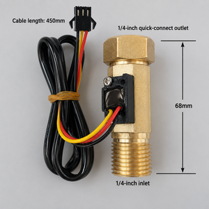 Sensore di flusso d'acqua <span class=keywords><strong>a</strong></span> turbina ad effetto Hall in ottone con filettatura maschio da 1/2" e 3/4" <span class=keywords><strong>per</strong></span> caldaie <span class=keywords><strong>a</strong></span> parete <span class=keywords><strong>a</strong></span> <span class=keywords><strong>gas</strong></span> e componenti <span class=keywords><strong>per</strong></span> scaldabagni - Product Image 3