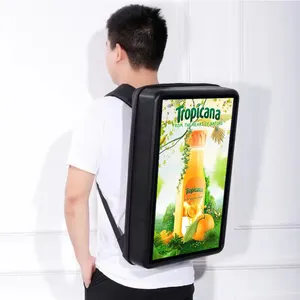 户外视频背包步行液晶广告牌21.5英寸数字广告屏户外背包