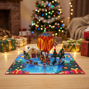 Tarjeta de Felicitación Navideña 3D Rectangular Hecha a Mano de Papel, Diseño Personalizado de Santa Claus, Regalo con Impresión Offset - Product Image 3