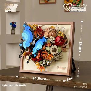 Serie cuore di mattoni fiore creativo farfalla 3D <span class=keywords><strong>Puzzle</strong></span> giocattolo PC blocchi di costruzione set di decorazione da tavolo regalo per ragazze - Product Image 1