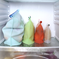 Sacs de conservation alimentaire en silicone réutilisables portables, sacs ziplock en silicone pour le réfrigérateur, pour l'emballage alimentaire