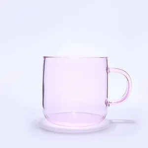 Neues Design individueller Abziehbild Trinkgeschirr Borosilikat-Glas-Kaffeebecher Glas-Teebecher Geschenk-Sets hitzebeständiger Kaffeebecher