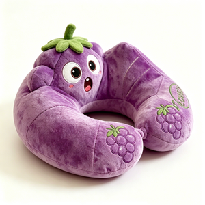 Customized Cartoon Grape Character U <b>Neck</b> <b>Cushion</b> ,Lovely Embroidered Grape Plush <b>Neck</b> Rest - Product Image 3