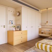 Armoire modulaire en bois massif à monter soi-même avec quincaillerie à amortissement silencieux pour chambre d'hôtes ou location à l'étranger