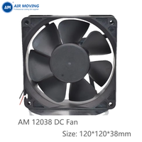 Kipas Pendingin Aksial Tanpa Sikat AM12038L12B DC 12V 24V 48V 120mm 12038 120x120x38mm 5 Inch Pendingin Kuat Kecepatan Tinggi