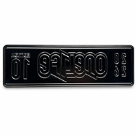 Plaque d'immatriculation souvenir en métal, personnalisée, en aluminium gaufré, résistante à l'eau, finition brillante/chrome noir, décoration de voiture, décorative