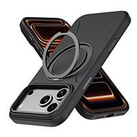 Étui de téléphone pour iPhone 13 14 15 16 18 Pro Max et compatible avec 17 Pro, étui de téléphone avec support rotatif magnétique en TPU