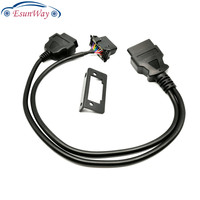 OBD2 16Pin 1 macho a hembra doble cable de extensión con deflector OBD 2 Auto diagnóstico del coche adaptador de conector de Cable de OBD2 hembra