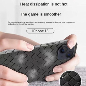 Ốp điện thoại TPU dệt cao cấp dành cho Apple <span class=keywords><strong>iPhone</strong></span> 15 <span class=keywords><strong>Plus</strong></span> Pro, họa tiết kim cương kẻ caro, màu trơn đơn giản, kèm theo điện thoại - Product Image 2