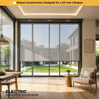 Persianas enrollables eléctricas conectables para exteriores WR120C, resistentes al viento, de aluminio, con elevación automática para patio y balcón