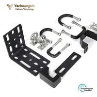 Ensemble de crochets de sécurité noirs avec boulons en acier inoxydable et supports de fixation pour usage industriel général
