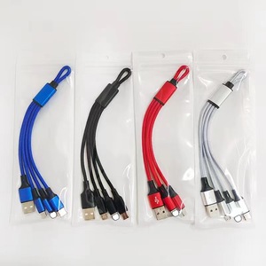Cable de Carga Rápida USB Tipo-C 3 en 1 de Nailon Trenzado de 10CM 12CM 15CM para Computadora y Teléfono Móvil - Product Image 3