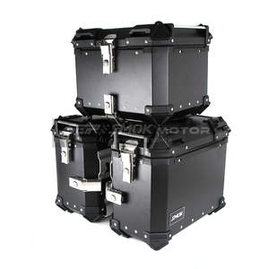 Ensemble de valises latérales pour coffre de <span class=keywords><strong>moto</strong></span> 45L+38L, étanches, universelles, en alliage d'aluminium - Product Image 2