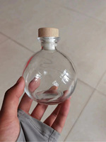 Diffuseur de parfum en verre vide de haute qualité en forme de boule, 100 ml, 150 ml, 250 ml, avec bouchon en bois pour la décoration de la maison