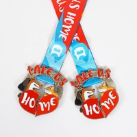 Médaille personnalisée en alliage de zinc émaillé pour l'adoption d'animaux, cœur fendu détachable, pour chiens, chats, récompense caritative pour le bien-être animal avec cordon