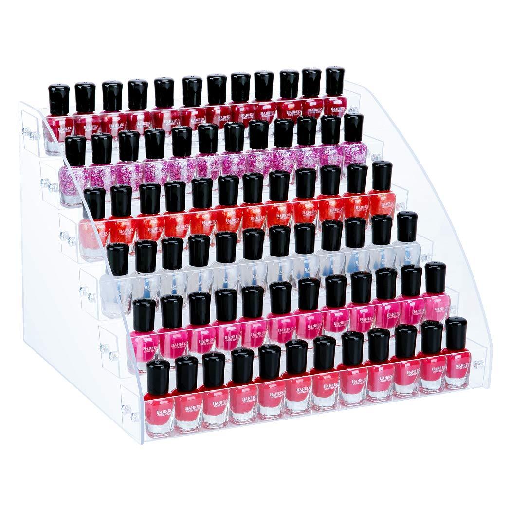 Oumisaya Support de rangement pour flacon de vernis à ongles en gel | Présentoir en acrylique pour professionnels de salon et manucure à domicile (4 cm x 6 trous