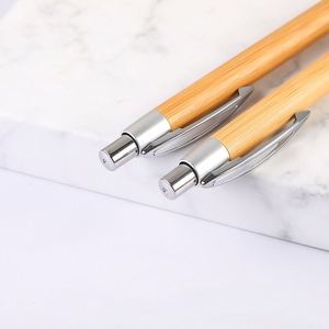 <b>Creative</b> Retractable Bamboo Pen Custom Logo Plastic Ballpoint Pen for Hotel Promotional <b>Gift</b> Advertising Laser Printing - Product Image 2