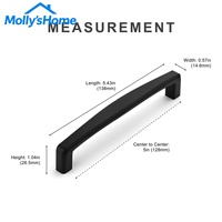 Poignée de porte et de tiroir en alliage de zinc courbée pour intérieur moderne, idéale pour les poignées de cuisine et d'armoires