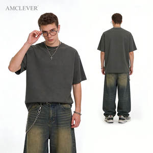 Camiseta Waffle de Peso Pesado para Hombre, Estilo Vintage, Texturizada, con Logotipo Bordado Personalizado, <span class=keywords><strong>Camisetas</strong></span> Casuales Holgadas para Hombre - Product Image 2