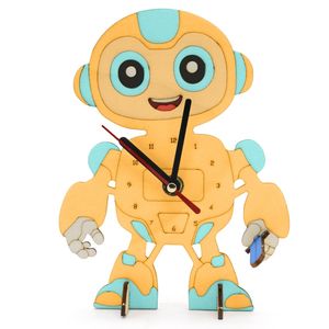 Kit éducatif en bois à assembler soi-même, horloge robotique OKYN-G6702, technologie DIY - Product Image 4