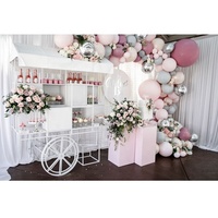 Offre Spéciale personnalisé en bois fleur barre de bonbons chariot avec roues pour mariage enfants noël dessert fête présentoir
