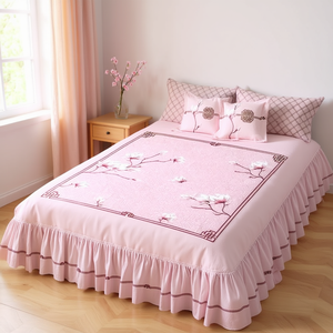 Juego de Edredón Nicole de 3 Piezas con Bordado Floral Estilo Princesa para Primavera - Product Image 2