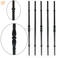 Balustre en fer forgé pour garde-corps d'escalier, design classique moderne, intérieur, carré, rond, noir, antique, partie de garde-corps en métal