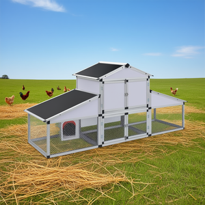 Gallinero de aluminio con corral y caja de nido, jaula para animales de alta rigidez para avicultura - Product Image 2