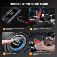 Mini démarreur de batterie 12V 2800A avec éclairage LED et gonfleur de pneus portable pour voiture, camion, moto – Kit d'urgence personnalisable avec logo