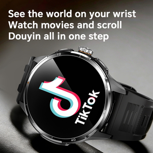 Montre connectée sport 4G avec carte SIM, grande mémoire H81, compatible TikTok, Facebook, <span class=keywords><strong>YouTube</strong></span>, WhatsApp et appels vidéo - Product Image 4