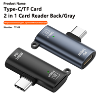 Lecteur de carte TF Type-C 2-en-1 2026 avec adaptateur PD 100W à charge rapide USB 2.0 OTG pour téléphone, ordinateur portable et tablette